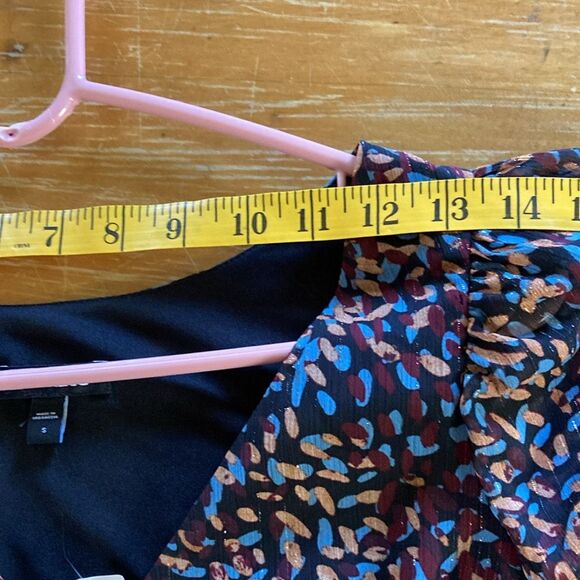 Express Metallic Printed Faux Wrap Ruffle Hi-Lo V-neck Maxi Dress S NO BELT - Picture 8 of 9